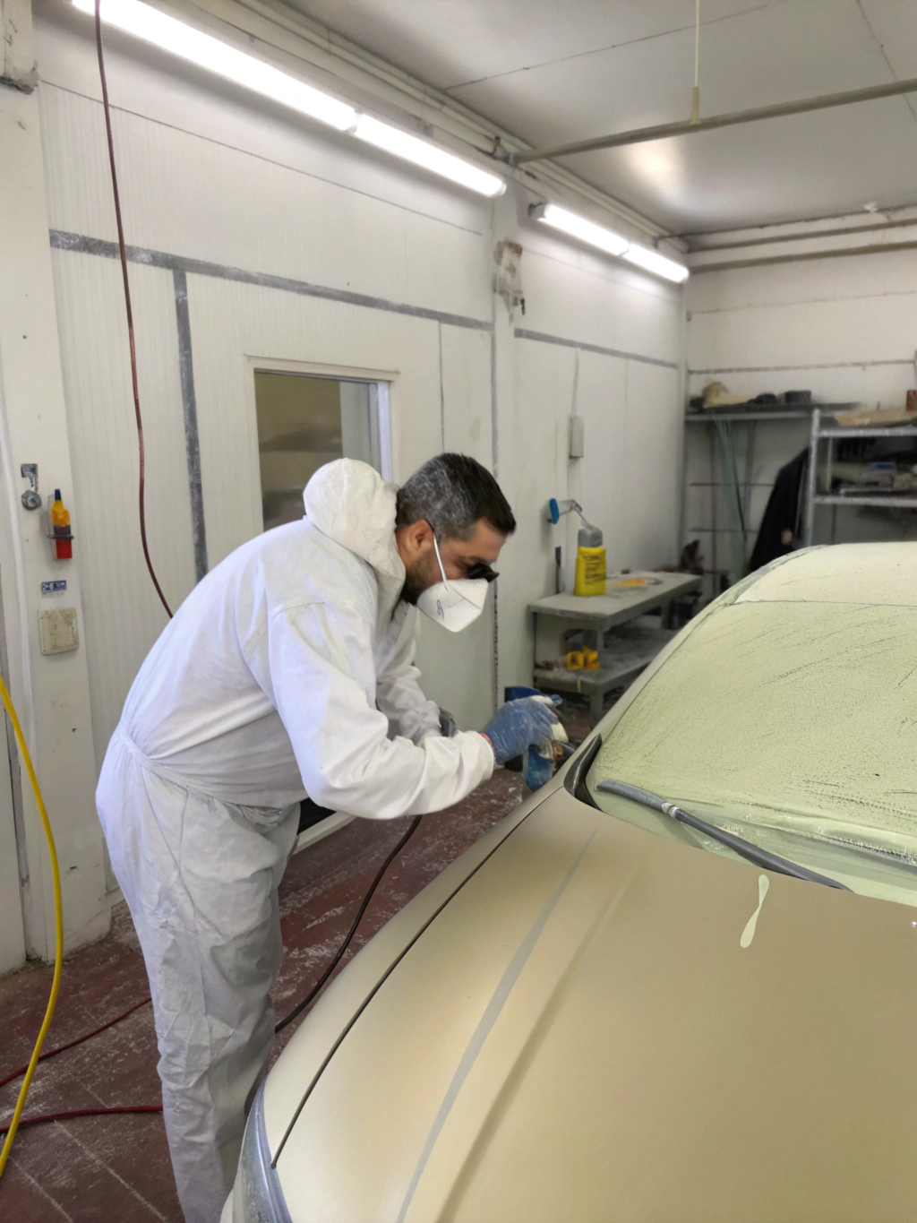 Man covers a car